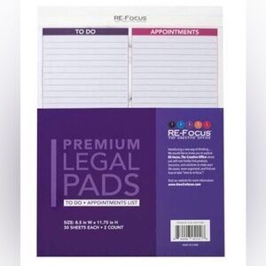 Premium Purple set of 2 matching to-do list legal pads that match our Calendars